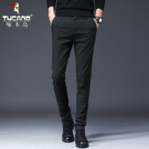 Woodpecker 2021 autumn new casual pants mens trend Korean version of trousers mens slim feet all long pants