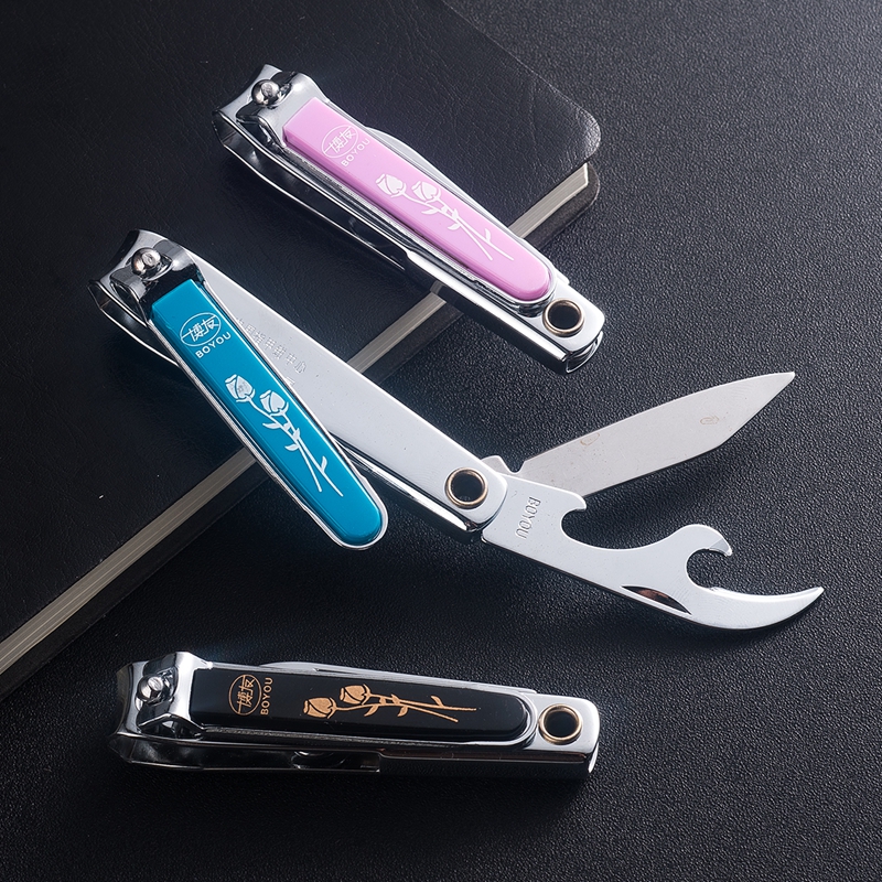 Bofriend multifunction nail clippers portable middle number single cut nail knife home adult cut finger knife grinding nail repair