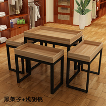 Shopping mall processing table high and low table display table supermarket broken code promotion Taichung Island Duotou rack street stall fruit shop table