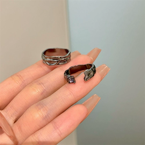 Черное кольцо, на указательный палец, коллекция 2023, японские и корейские, изысканный стиль