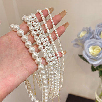 Cotton worm glass pearl feeling glass pearl necklace for women