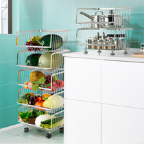 304 stainless steel kitchen shelf Floor-standing multi-layer fruit and vegetable basket multifunctional fruit and vegetable storage basket