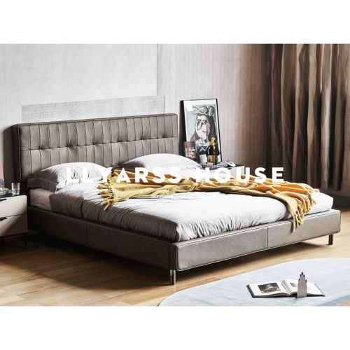 利亚斯 /Кожаная кровать/итальянский минималистский и минималистский мастер, лежащая кожаная атмосфера/zs