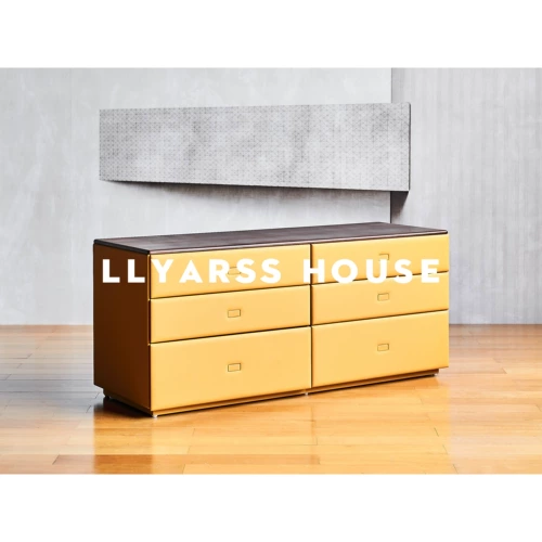 Llyarss/Bucket Cabinet/Итальянский минималистский/1,5 м/ультрафибрный кожа+лапша грецкого ореха/шесть шкафов/ZS