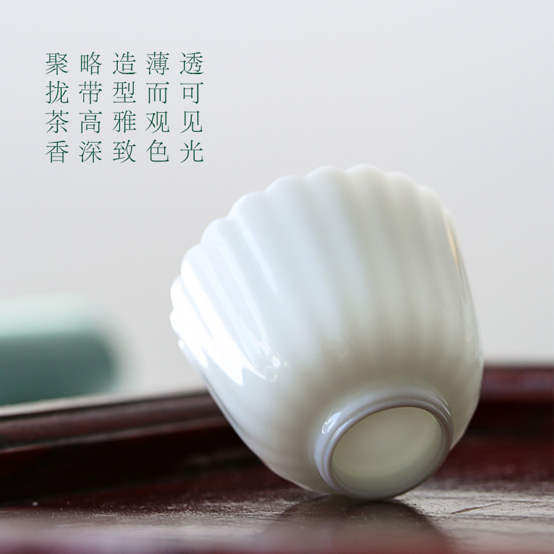 JingLan kung fu tea cup single CPU by petals cup of jingdezhen ceramic tea set a cup white porcelain cups sample tea cup