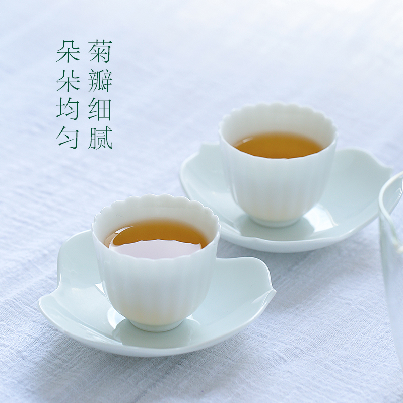 JingLan kung fu tea cup single CPU by petals cup of jingdezhen ceramic tea set a cup white porcelain cups sample tea cup