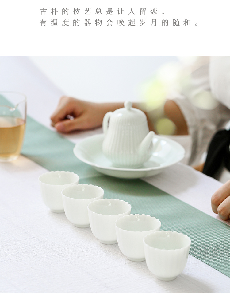 JingLan kung fu tea cup single CPU by petals cup of jingdezhen ceramic tea set a cup white porcelain cups sample tea cup