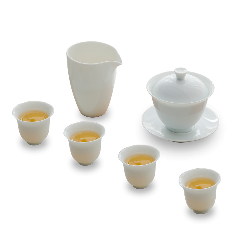 JingLan jingdezhen kung fu tea set suits for them thin body make tea tureen tea cups contracted household ceramic bowl