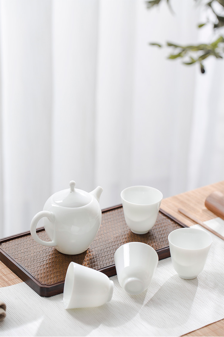 JingLan manual white porcelain of jingdezhen ceramic kung fu tea set the teapot teacup white porcelain bowl with tea, single pot of gift