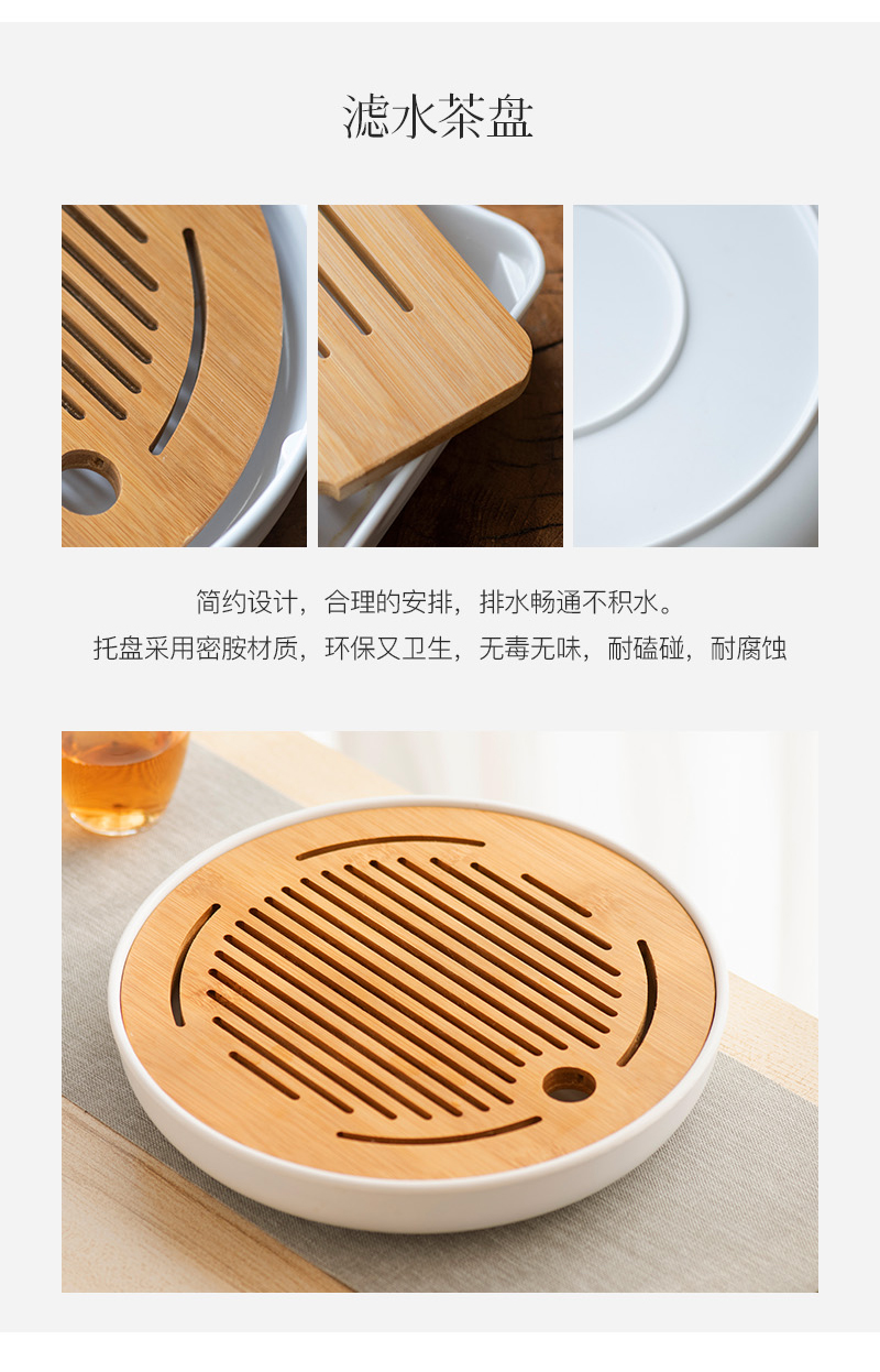 JingLanShan content I and contracted ceramic tea set suit household jingdezhen zen kung fu tea tray office"