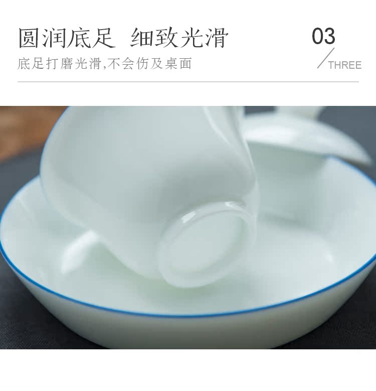 Good thing JingLan kung fu tea tea device suit only three tureen sample tea cup of jingdezhen ceramic cups difference gifts