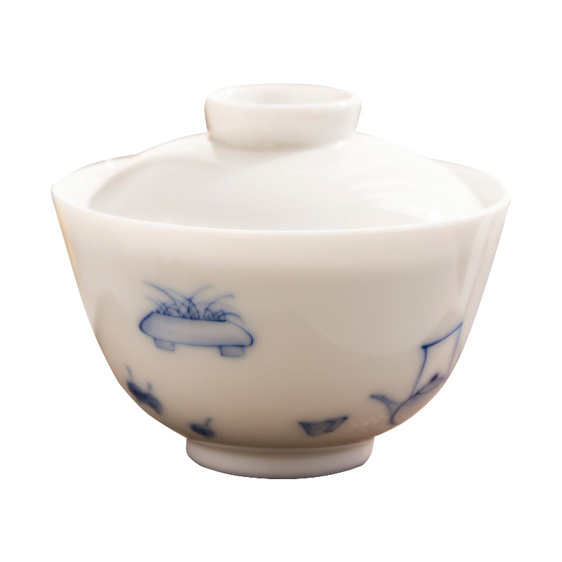 JingLan tea set three tureen only Japanese contracted household ceramics hand - made office tea cups of a complete set of kung fu