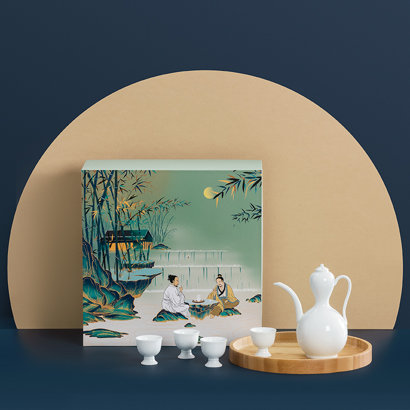 First for the ritual jingdezhen ceramic wine set manually set the teapot flagon gift box Song Yan asked the Dragon Boat Festival of the month