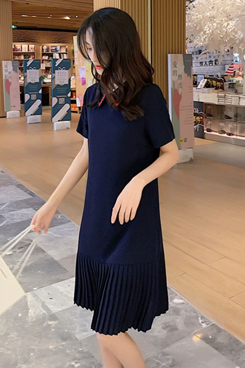 Mùa hè 2020 phiên bản Hàn Quốc của chiếc đầm nhỏ dài vừa phải eo nhỏ eo eo a-line cổ áo búp bê xếp li - A-Line Váy