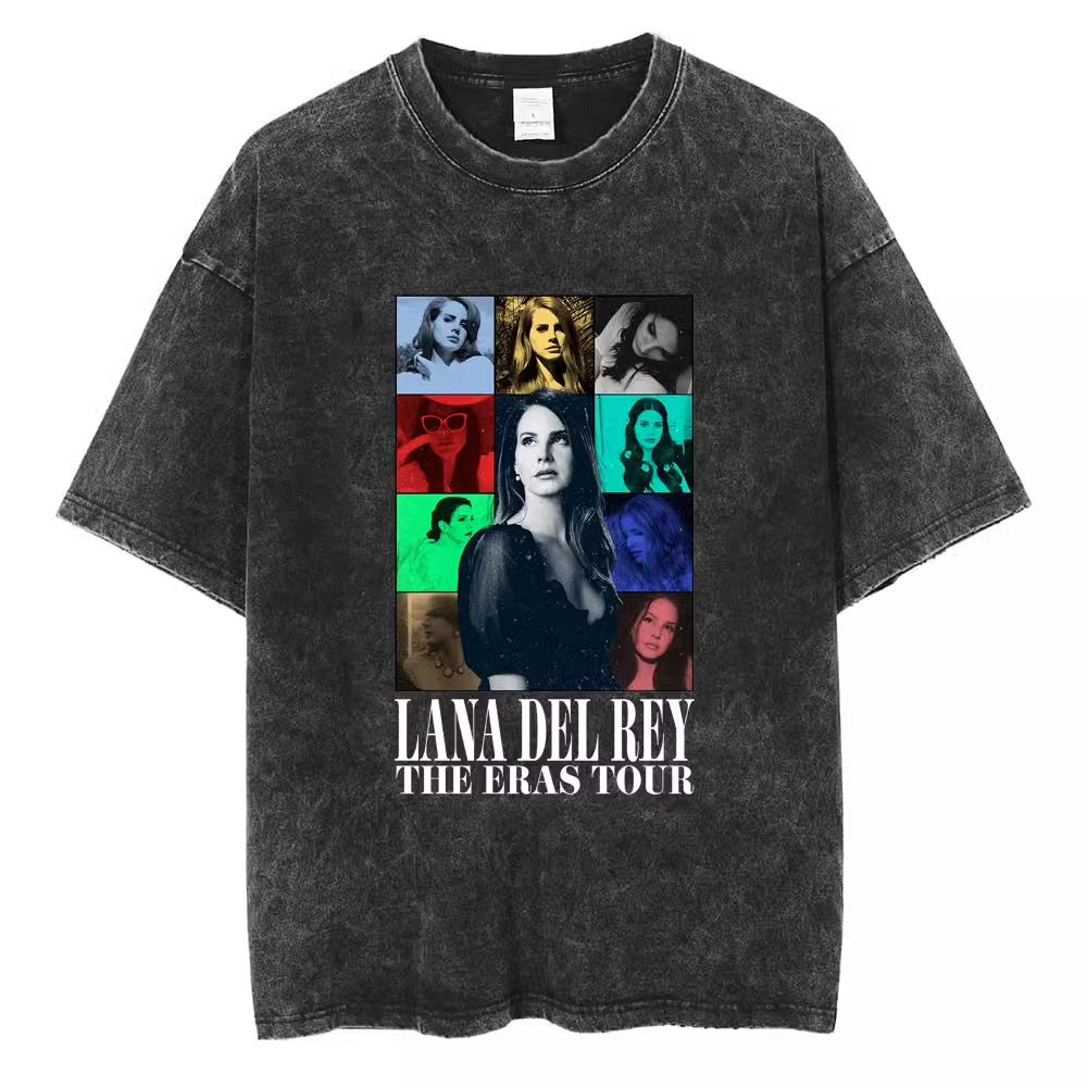 In the 1990s, singer Lana Del REY Washing T -shirt Harajuku Men's retro old short -sleeved large size pure cotton tide