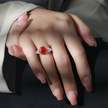 Xiaohongshu caibao rose-cut ring european and american cross-border fashion simple high-carbon diamond jewelry live broadcast