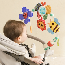 Korean ins baby soothing animal bed bell hanging baby stroller rattle music educational toy 0-1 years old