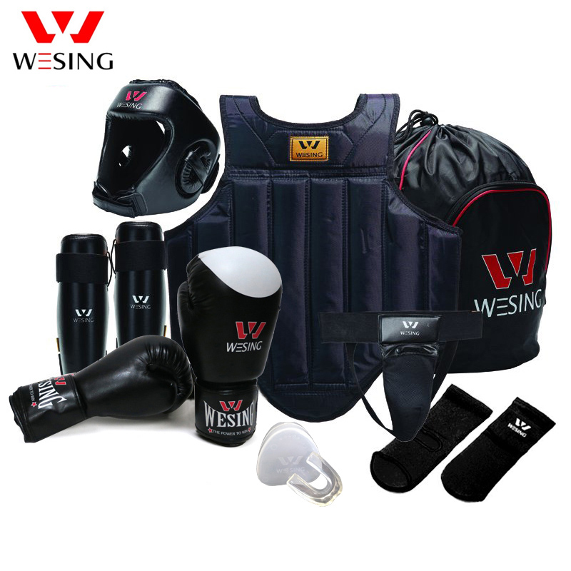 Jiuershan Sanda protective gear full set adult children martial arts fighting gear four five six eight sets of boxing protective gear