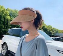  Japanese all-match big eaves sun hat straw woven empty top hat Casual literary and artistic straw hat Beach sunscreen hat sun hat female summer