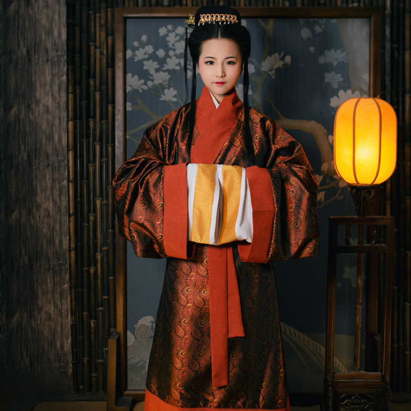 Huaiguju Hanfu Jinfeng Feast MaWangdui Straight Robe Restoration National Style Traditional Customs Regular Autumn and Winter Women's Models