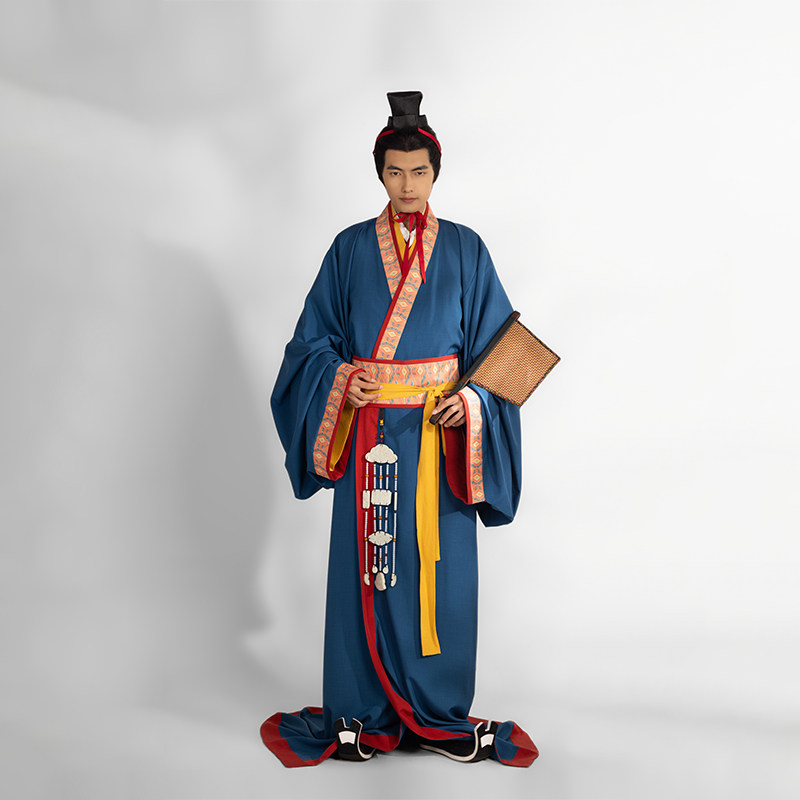 怀谷居【屈原】战国袍曲裾汉服复原直裾袍配饰红色禁步！穿越千年，穿上就是楚国贵族本人？！-汉服连衣裙-淘宝好物网