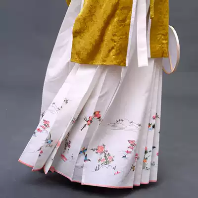 Huaigu House Hanfu Kong House Old Flower and Bird Dress Horse Face Spring and Summer Restoration Regular New Custom Daily