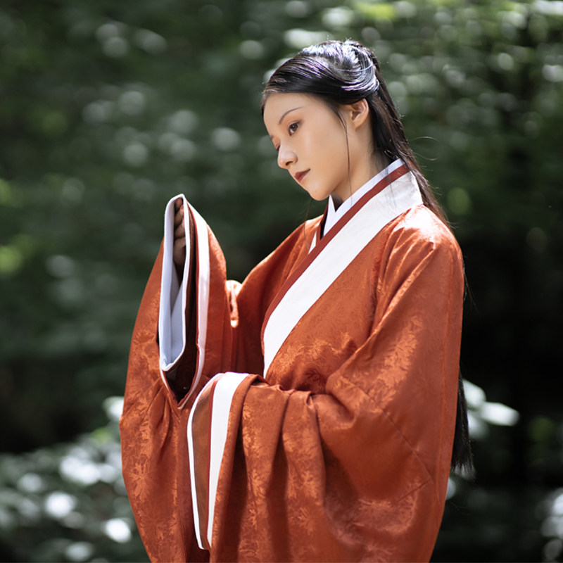 Wuqin Zuqin Yi double-round long curly short tune robe female traditional dress non-improved original Chinese style and Han clothing