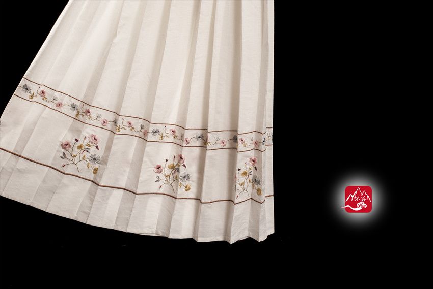 Huai Gu Han Clothing Embroidered Plexu Skirt Spring Summer Cotton Linen Fresher New