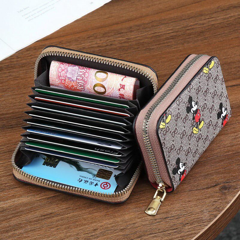 Anti-theft brush female type Xiaomi chika bag multi-clamping zero money bag anti-magnetic multifunction bank card pull chain card holder