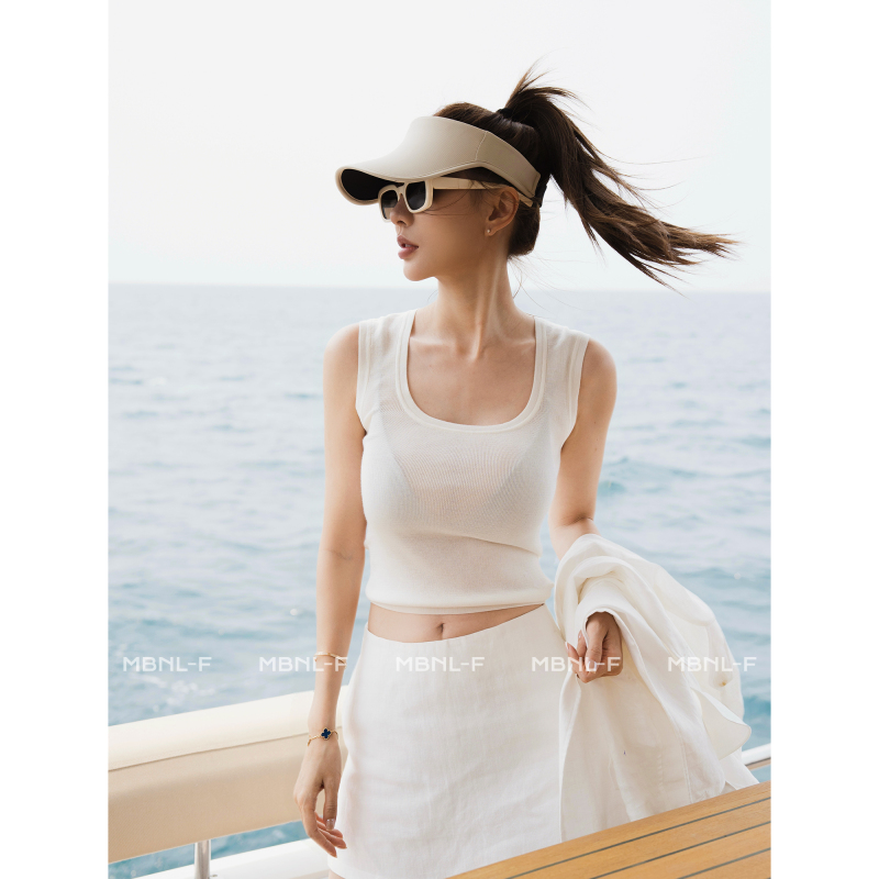 Mbnl-F Qin Lei Women's Clothing "Ren-B Luxurious Feel" Triacetate Tencel Custom Woven Vest Xm-Xbx6261