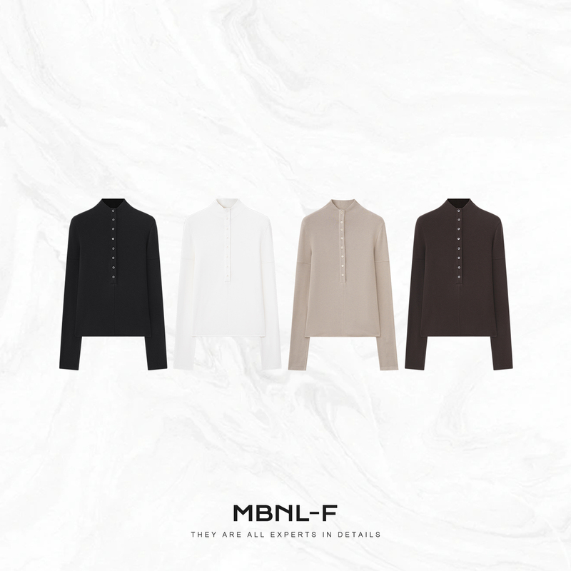 Clearance Sale "High-Neck Style" Elegant and Stylish Slim-Fit Half-High Collar Base Shirt Qin Lei Xm-Xsy2521