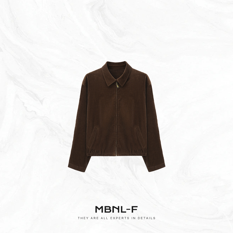 Clearance Sale "Retro Dark Brown" 100% Cotton Fine Weave Autumn Fashion Jacket Qin Lei Xm-Xwt5632