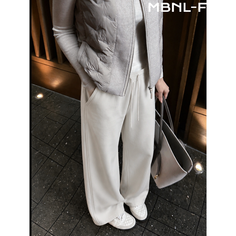 Mbnl-F Qin Lei Women's Clothing "Simple Texture" Comfortable Draped Loose Drawstring High-Waisted Casual Pants Xy-Kz3016