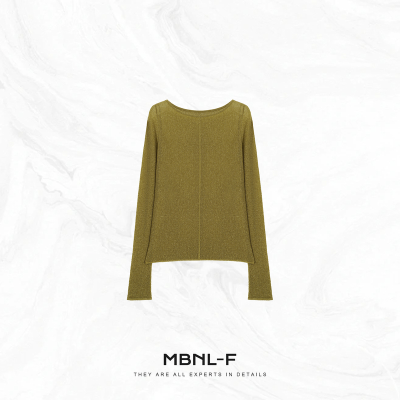 Mbnl-F/Qin Lei Women's Clothing "Soft Yarn Knitwear" Lyocell Linen Thin Knit Top Xy-My5018