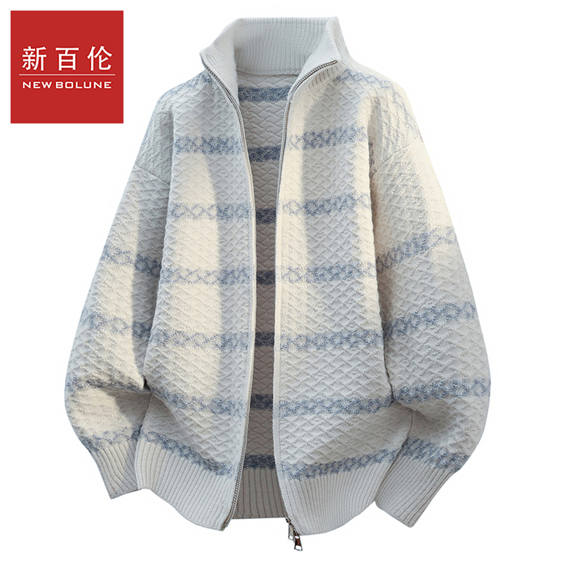 New Balance Retro Striped Sweater Cardigan Men's 2026 Autumn New Casual Loose Warm Casual Knitwear New Balance Retro Striped Sweater Cardigan Men's 2026 Autumn New Casual Loose Warm Casual Knitwear