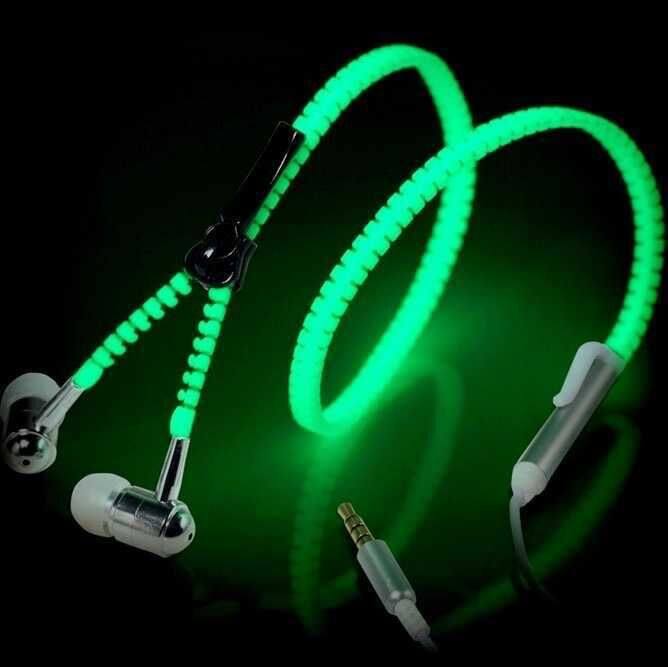 (Daily Special Price) Metal Luminous pull-in-ear phone Ear Phones Universal Wire Control Fluorescent Headphones with wheat