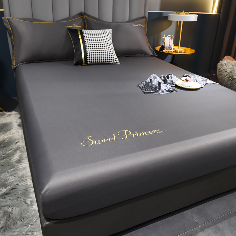 Single-product bed linen washed silk non-slip cover fixed summer naked sleeping three-piece dust-proof mattress cover bedding