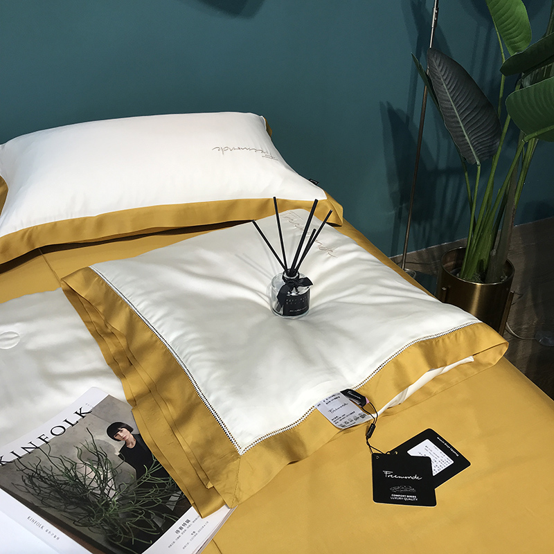 High-end Lenzing Tencel four-piece spring and autumn is air-conditioned by summer naked sleep cool feeling quilt double-sided ice silk can be washed