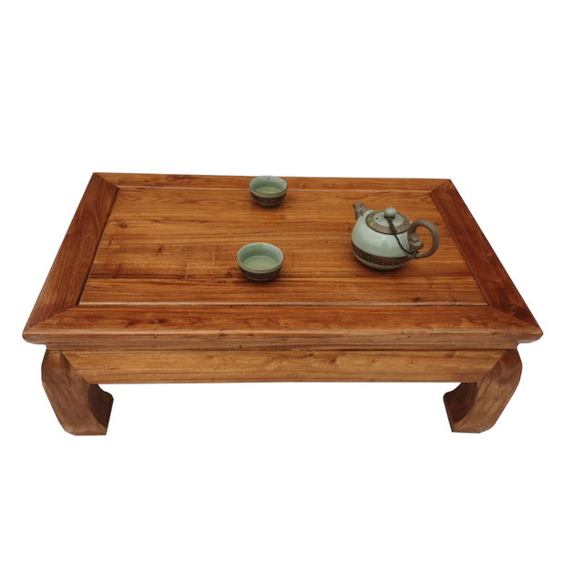 ຕາຕະລາງເກົ່າ elm kang ຕາຕະລາງໄມ້ແຂງບໍລິສຸດ bay window square table simple kang table coffee table
