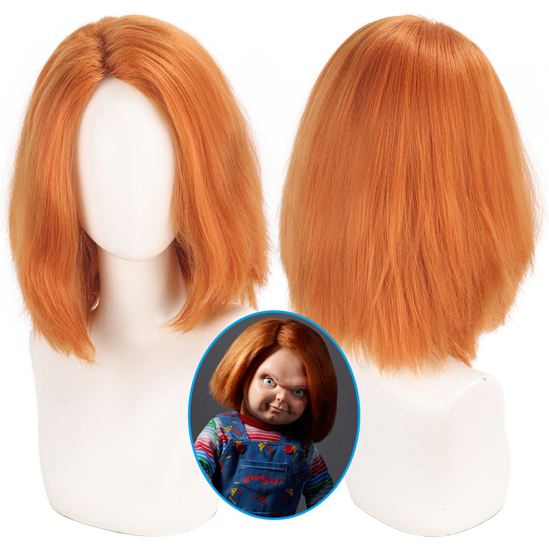 Ghost Baby Chucky Cosplay Wig Chucky Same Style Orange Short Hair Movie and Anime Wig