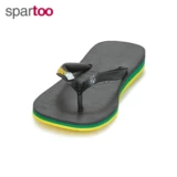 Обувь, пляжные сланцы, черно-желтые летние тапочки