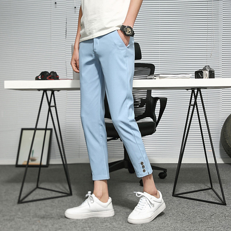 Nine-point pants male Korean version of the trend student 9-point versatile slim-fit small trousers summer thin small feet casual pants male