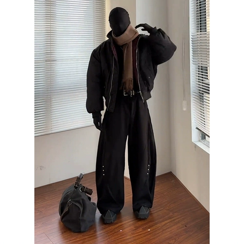 Штаны, повседневные брюки, в американском стиле, свободный крой