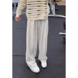 Демисезонные штаны, джинсы с начесом, свободный прямой крой