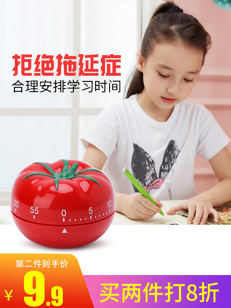 Small alarm clock Mini mechanical time management timer timer countdown timer for students with children cute cartoon girl