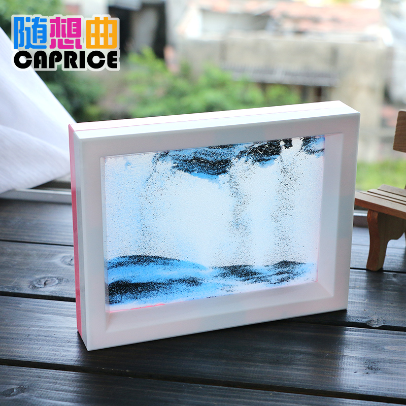 Hourglass painting ornaments Glass quicksand micro landscape 3D three-dimensional painting Creative personality Simple modern home craft gift