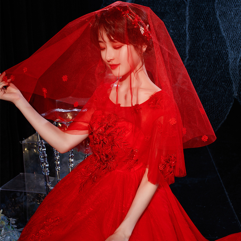 Maternity Wedding Dress Bride 2026 New Style Main Wedding Dress Plus Size 100kg Extra Large Red Vintage Trailing Train for Going Out Maternity Wedding Dress Bride 2026 New Style Main Wedding Dress Plus Size 100kg Extra Large Red Vintage Trailing Train for Going Out