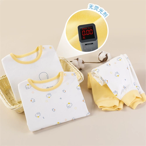 Детский комплект подходит для мужчин и женщин для раннего возраста, демисезонный лонгслив, детское нижнее белье, пижама, высокая талия