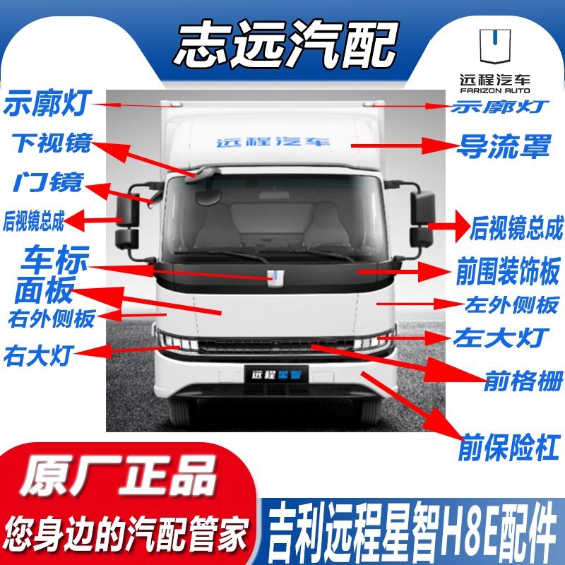 Original Geely Remote Star H8Eh7E Bumper, Headlight Outer Panel, Grille Panel, Rearview Mirror, Pedal Accessories