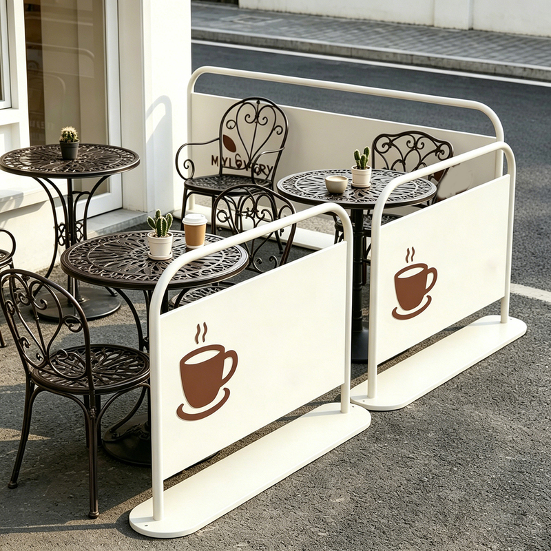 Outdoor Movable Low Partition Floor-Standing Advertising Display Stand, Coffee Kiosk Fence, Storefront Guardrail, Barbecue Outdoor Display Screen, Decorative Partition